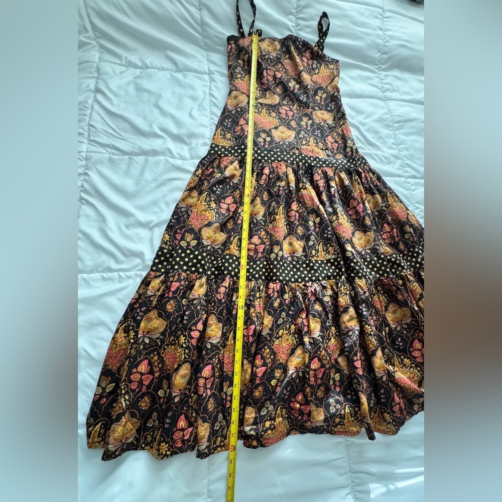Souleiado Floral Brown ,Orange Dress - Picture 6 of 13
